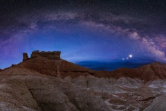 Twilight Milky Way with Mars Saturn Jupiter