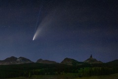 Comet over mountains