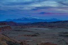 Sunset over mountains and desert