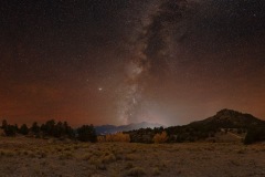 Airglow and Milky Way