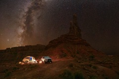 Boondocking underneath a fall Milky Way