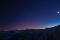Crescent Moon over Mountains