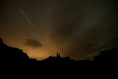 Meteor through haze, Light Pollution