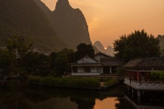 Sunset and pond