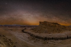 Stars over desert panorama