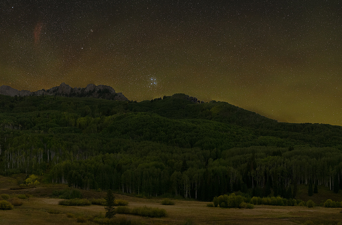 Pleiades rising over Ruby Range, CO