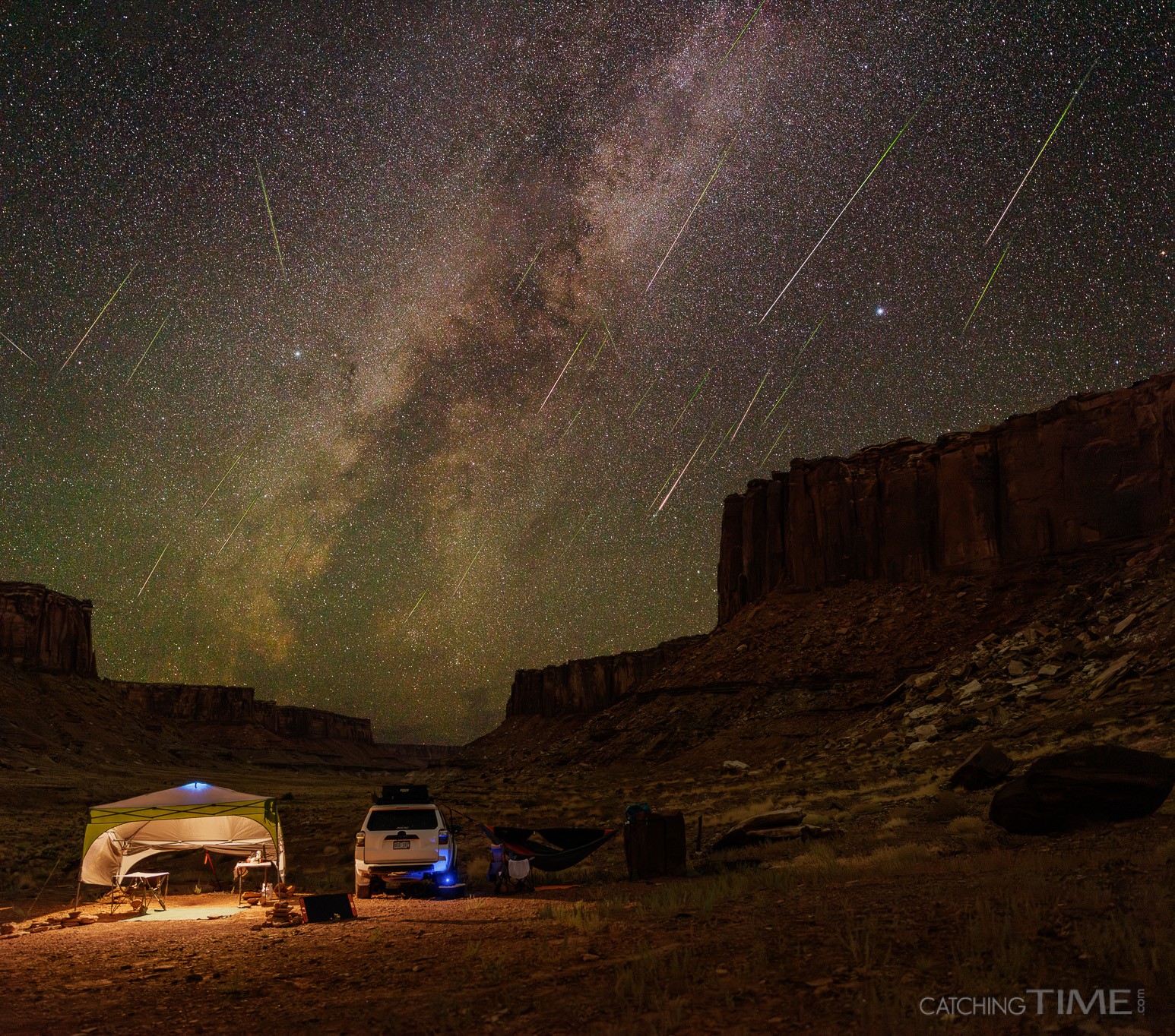 Milky Way with Meteors