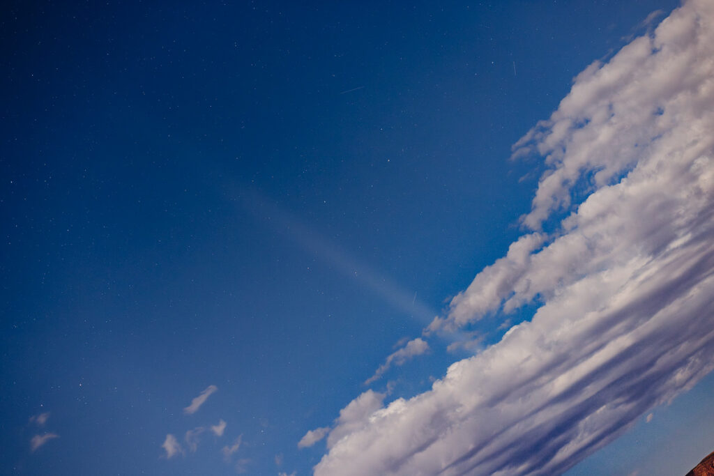 comet tail and clouds