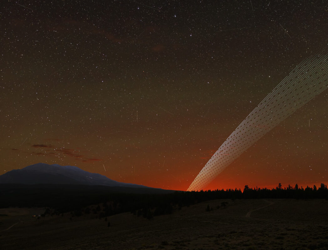 8/19/25: Starlink Group 10-29 train above Derby Fire glow